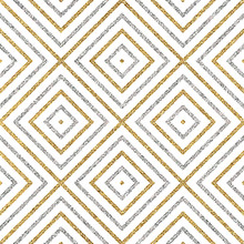 Geometric Seamless Pattern Of Gold Silver Diagonal Lines Or Strokes, Abstract Seamless Background Of Golden Silvery Rhombus, Square, Vector For Paper, Card, Invitation, Wrapping, Textile, Web Design