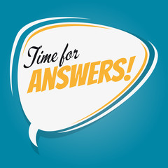 Poster - time for answers retro speech balloon