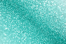 Turquoise Teal And Mint Color Glitter Sparkle Background For Birthday Or Wedding Party Invitation