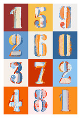 Wall Mural - Pop stencil color numbers