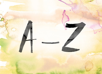 Poster - A-Z Colorful Watercolor and Ink Word Art