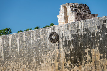 Sticker - Detail of ball game court (juego de pelota) at Chichen Itza - Yucatan, Mexico