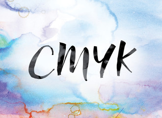 Poster - CMYK Colorful Watercolor and Ink Word Art