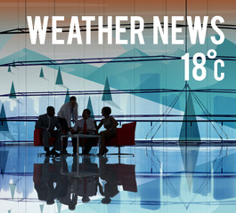 Sticker - Weather Update Temperature Forecast News Meteorology Concept