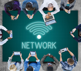 Sticker - Online Network Wifi COmmunication Icon Concept