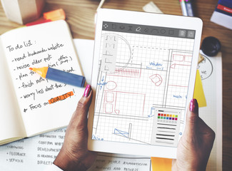 Poster - Architecture Blueprint Desing Engineering Structure Concept