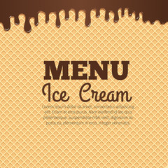 Sticker - Waffle texture background for cafe menu design