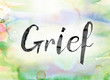 © enterlinedesign - Grief Colorful Watercolor and Ink Word Art