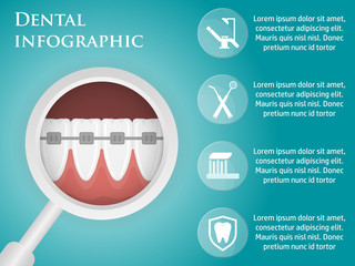 Template design dental infographics