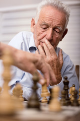 Wall Mural - Senior men playing chess