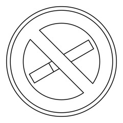 Poster - No smoking icon. Outline illustration of no smoking sign vector icon for web
