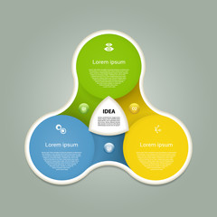 Wall Mural - Vector circle infographic. Template for diagram, graph, presentation and chart. Business concept with three options, parts, steps or processes. Abstract background.