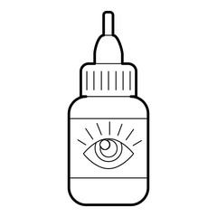 Sticker - Eye drops icon. Outline illustration of eye drops vector icon for web
