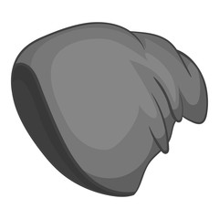 Canvas Print - Winter hat icon. Gray monochrome illustration of winter hat vector icon for web