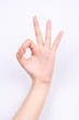 © ninefar - finger hand girl symbols isolated the concept hand gesturing sign ok okay agree on white background