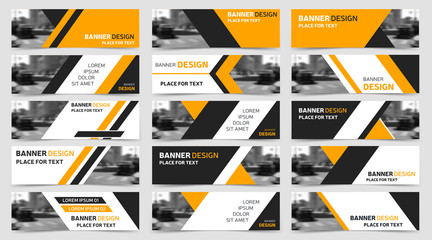 big set of horizontal business banner templates. modern technology design