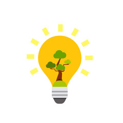 Poster - Light Bulb with Green Tree Icon