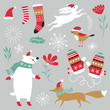 Set of Christmas graphic elements , vector images

