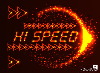 Poster - Hi-speed network digital, technology abstract dark red vector ba