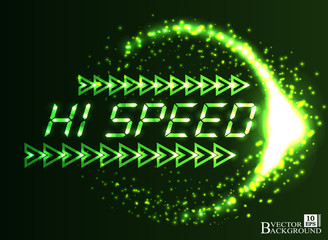 Poster - Hi-speed network digital, technology abstract dark green vector