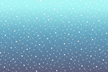 Poster - Graphic abstract background communication. Big data visualization. Perspective backdrop with connected lines and dots. Social networking. Illusion of depth. Vector illustration.