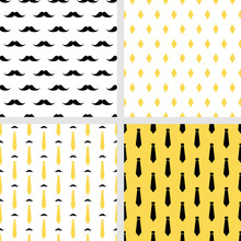 Set Of Printable Vector Seamless Hipster Patterns