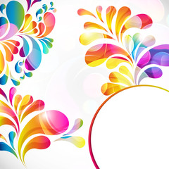 Aufkleber - Abstract colorful paisley arc-drop pattern on a white background
