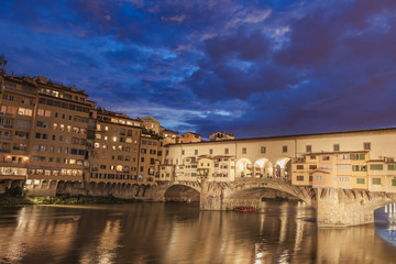 Sticker - Bridge Ponte Vecchio by night