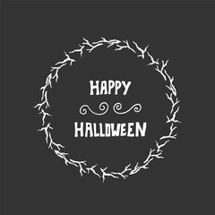 Halloween lettering greeting card background.