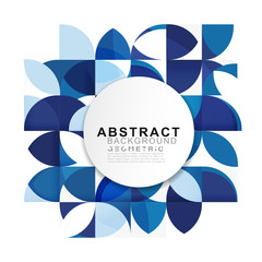 Wall Mural - abstract biue geometric pattern template with a variety of geometric and white circle space for corp