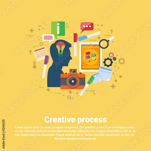 New Idea Inspiration Creative Process Business Web Banner Flat