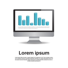 Poster - desktop monitor workstation graph set finance diagram infographic financial chart vector illustratio