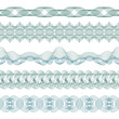 Set: 5 Seamless Guilloche Borders for certificate or diploma, isolated. Vector illustration