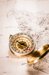 compass and map