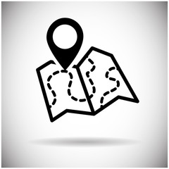 Poster - Map Navigation Web Icon Vector Illustration