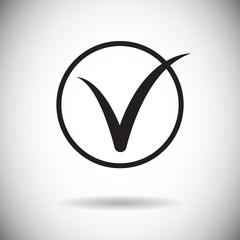 Poster - Tick Sign Icon Check List Button Flat Vector Illustration