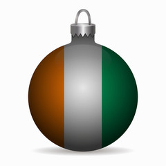 Wall Mural - ivory coast flag christmas ball vector