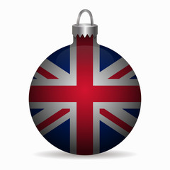 Wall Mural - united kingdom flag christmas ball vector