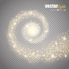 Poster - Abstract vector magic glow star light effect. Sparkling dust star trail with bokeh. 