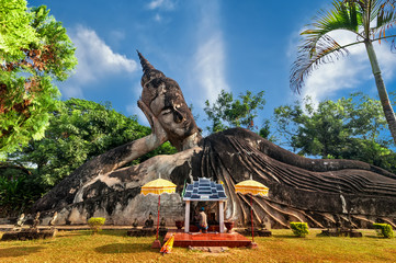 Wall Mural - Amazing view of mythology and religious statues at Wat Xieng Khuan Buddha park. Vientiane, Laos