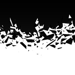 abstract black explosion on white background.