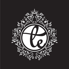 vintage circle initial logo