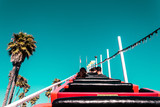 Fototapeta Londyn - Rollercoaster in Santa Cruz Boardwalk, California, United States