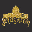 Glitter gold  handwritten lettering with text 