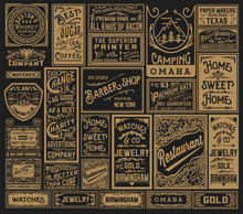 Mega Pack Of Old Advertisement Designs And Labels - Vector Illus