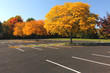 autumn empty parking lot
