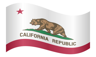 Poster - Flag of California waving on white background