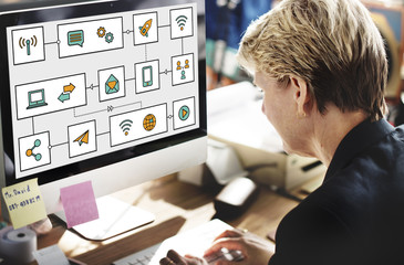 Poster - Connection Wireless Online Transmission Transfer Concept