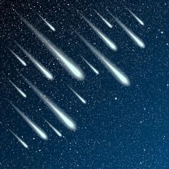 Wall Mural - starry night sky. stars, night. comet, meteor.