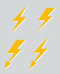 Wall Mural - set of four vector lightnings